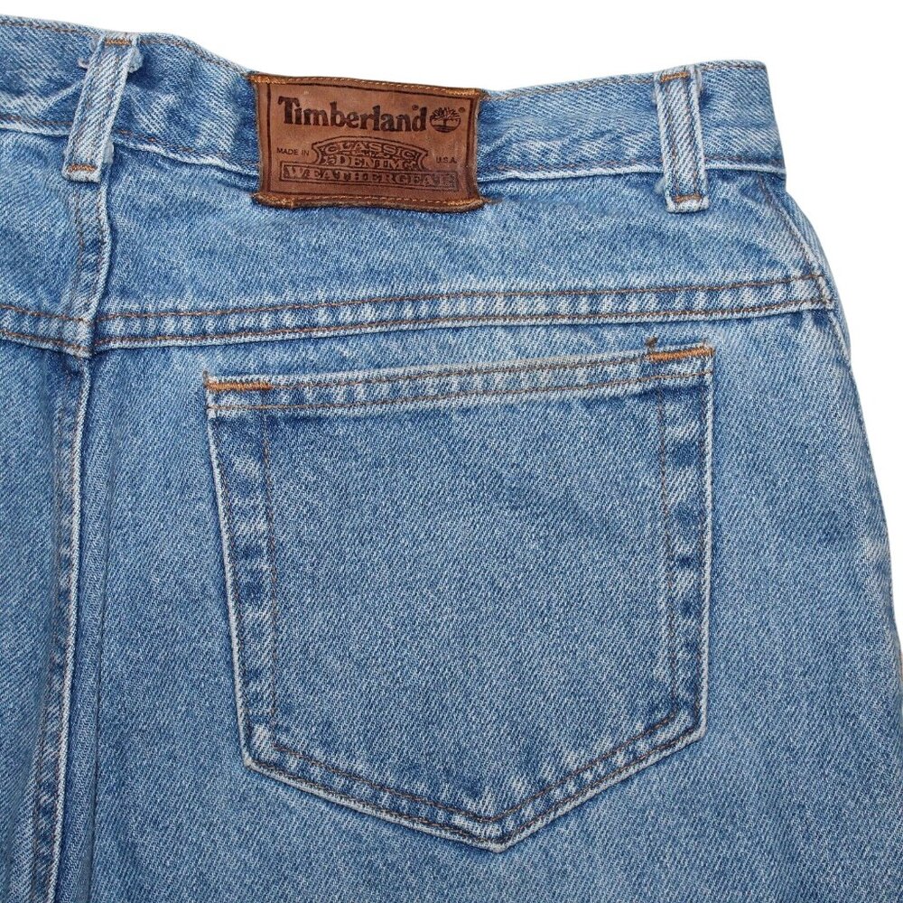VTG Timberland Womens 14 Lt Washed Straight Leg Denim Jeans 80s Style Made USA - Picture 9 of 11